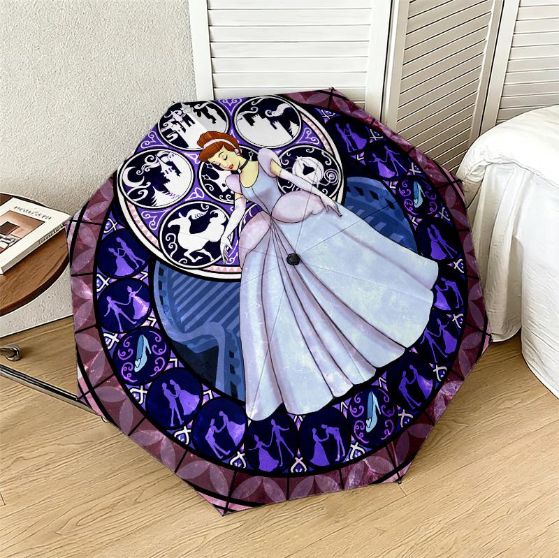Glass Princess 8 Ribs 3Fold Black Glue Uv Protection Umbrella Sun Protection Rainproof Compact Folding Umbrella For Travel Daily Use C923158