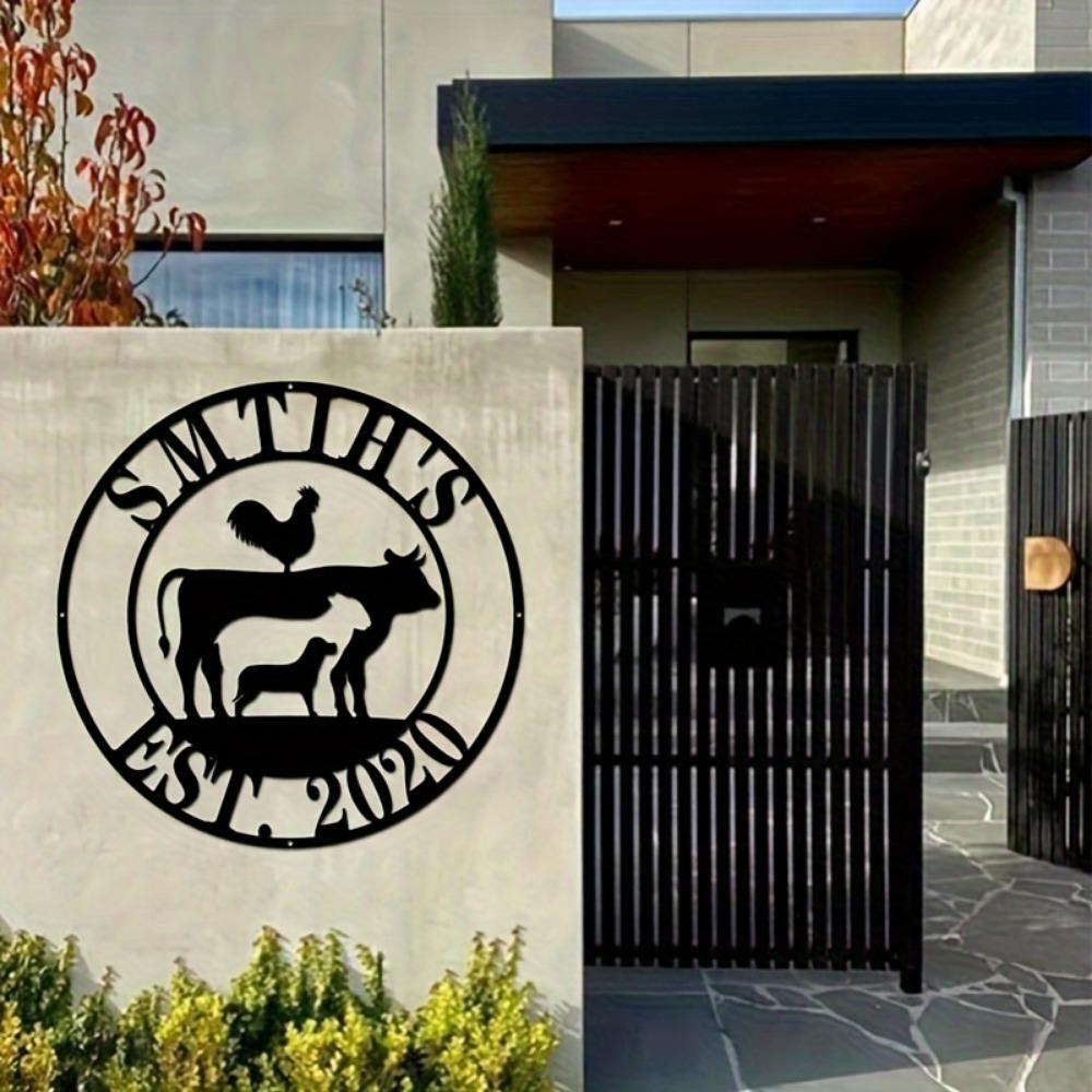 Metal Sign Farm Animals Cow Sheep Dog Rustic Wall Art Outdoor Decor for Joom
