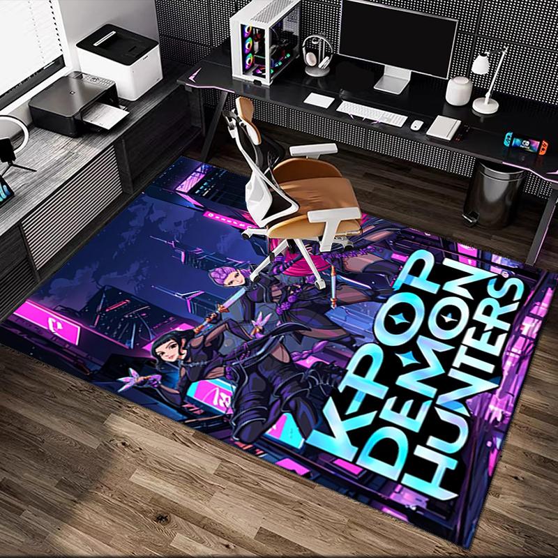 1pc Kpop Demon Hunters Rug, Comfortable Printed Home Area Carpet, Cozy Office Chair Rug