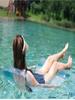 1Pcs Inflatable Swimming Pool Hanging Net Inflatable Float Foldableable Backrest Transparent Sequin Inflatable Float