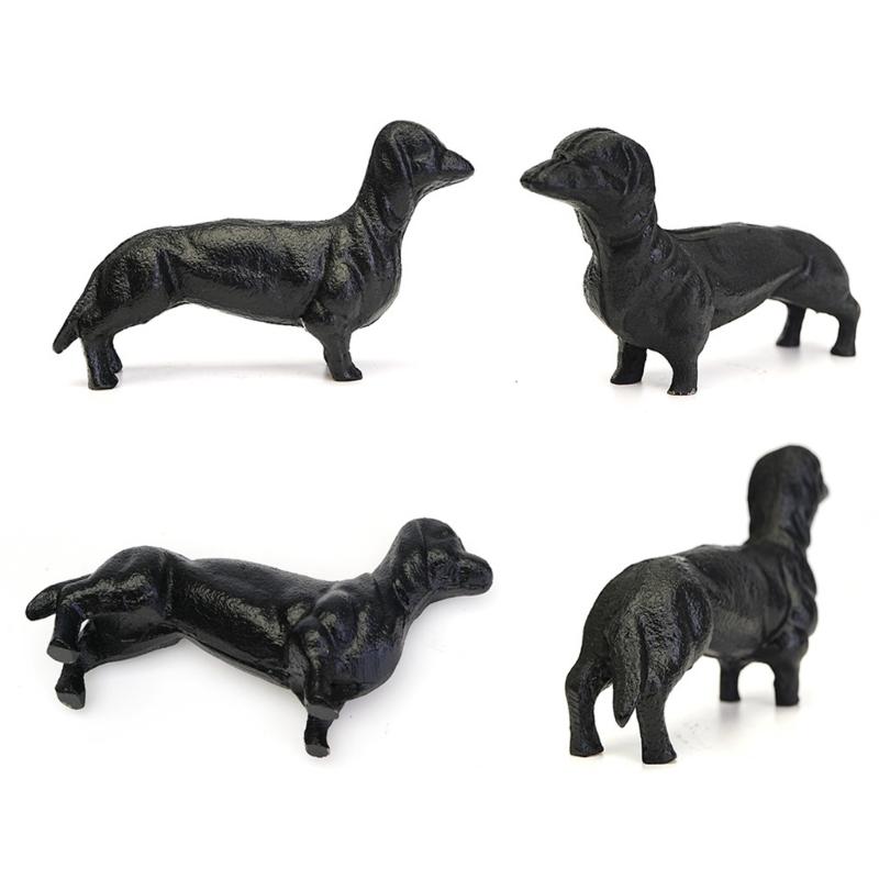 Creative Iron Dog Sculpture Modern Home Decoration Animal Art Ornaments Collection Figurines Desktop Decors for Bedroom