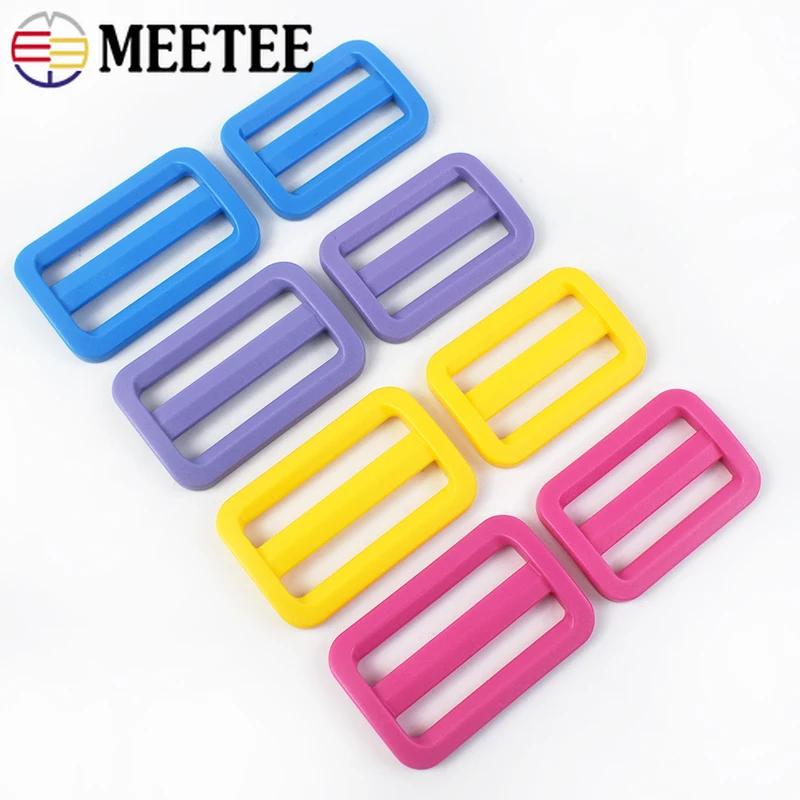 20Pcs Meetee 25/32/38mm Plastic Ring Buckles Tri-Glide Slider Adjuster Belt Buckle Dog Collar Clasp Hooks DIY Sewing Accessories