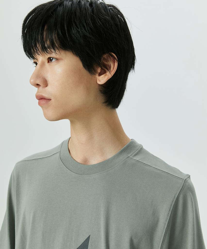ATTENTIONROW Edition 1. Slanding Star Vintage Print Oversized Short Sleeve T-Shirt (Olive Khaki)