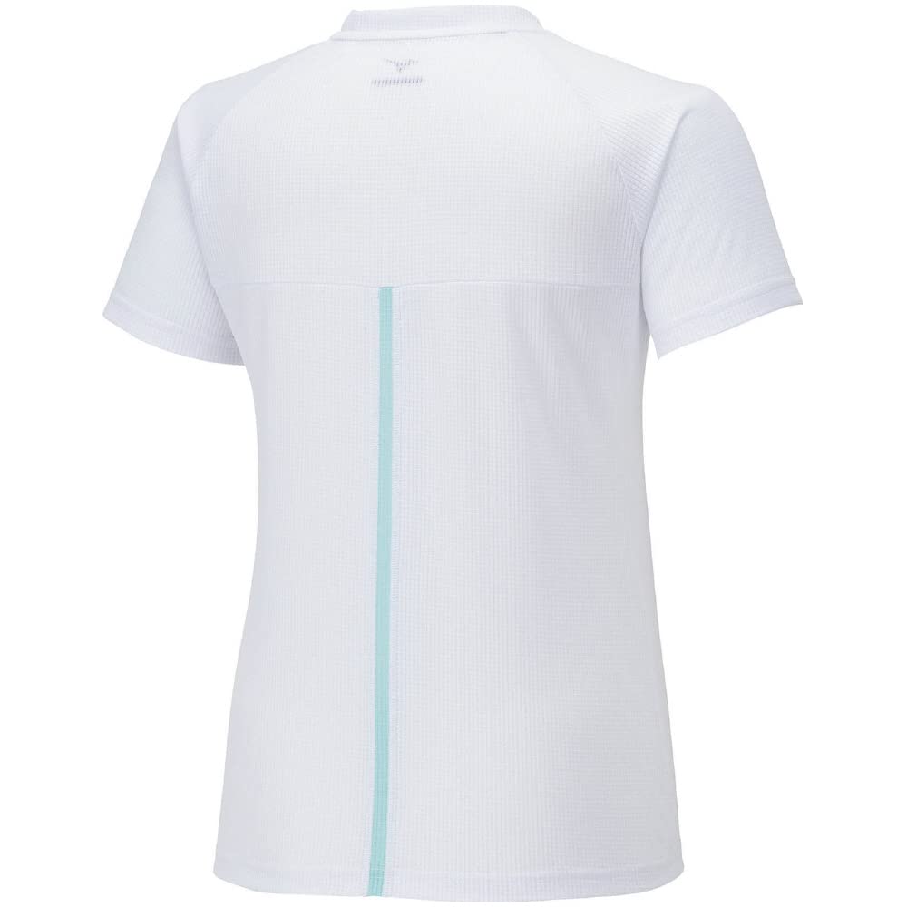 Mizuno Dry Aeroflow Training Short Highly Size 32MAA311 Women's T-Shirt, Sleeve, Breathable, Sweat-Wicking, Quick-Drying, White,