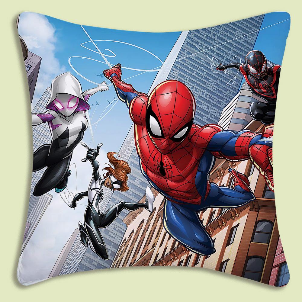 SpiderMan mascot Pillow Covers Cartoon Sofa Decorative Home Doublesided Printing Short Plush Cute Cushion Cover