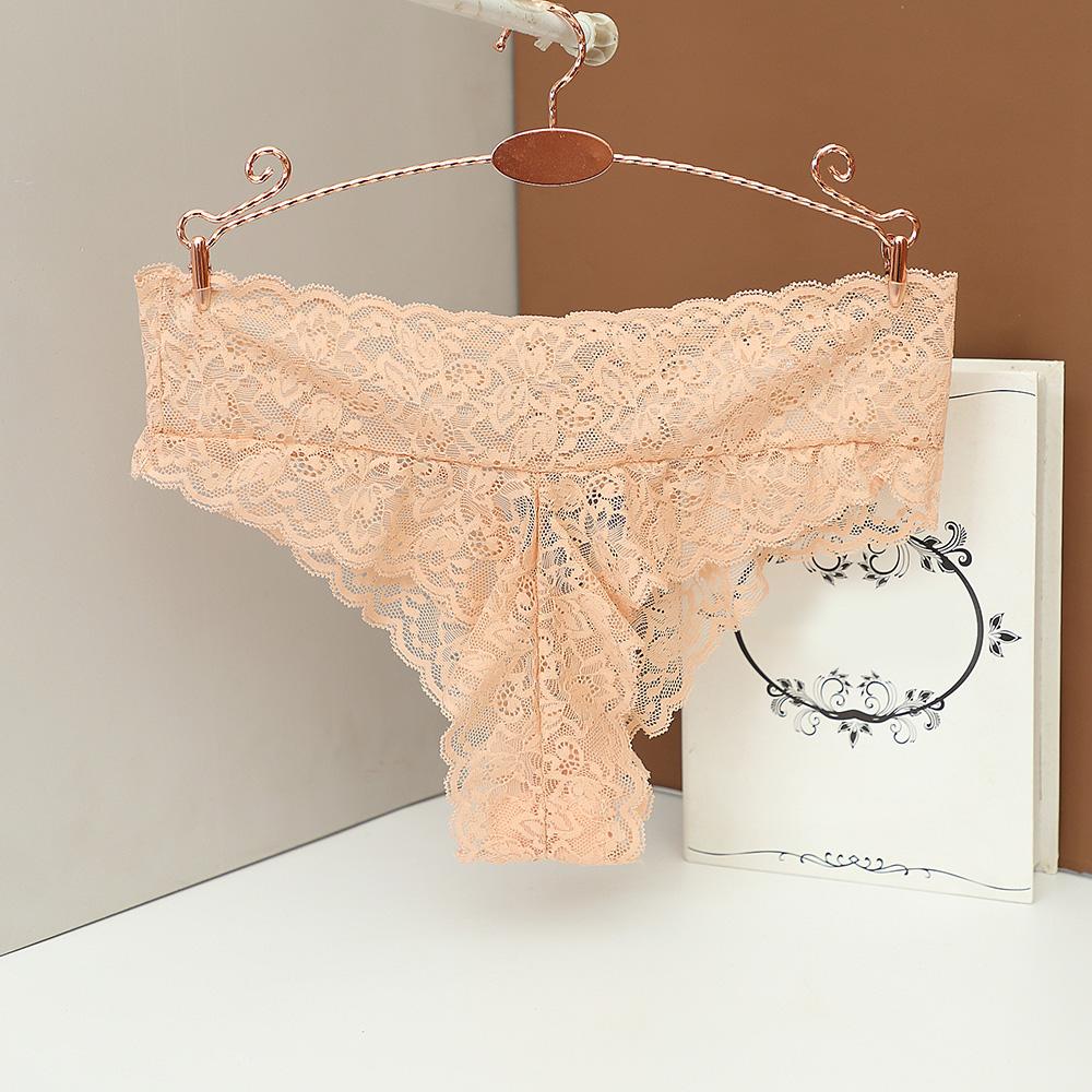 Transparenter französischer Spitzen-Tanga Damenhöschen Sexy G-String Damen nahtlose Unterwäsche 201