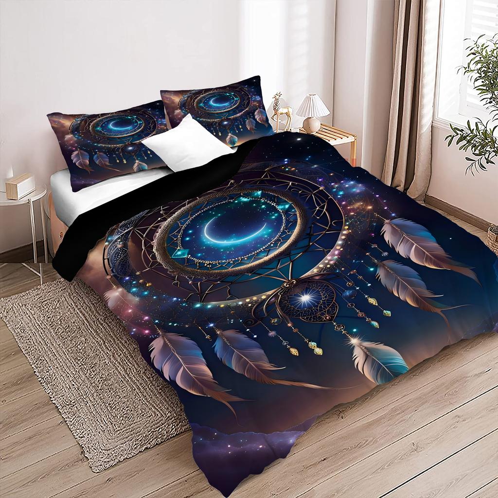 Dream Catcher Butterfly Flower 3D Printed Bedding Cover Insect Theme Black Duvet Cover For Teens Adults Quilt Cover Pillowcase