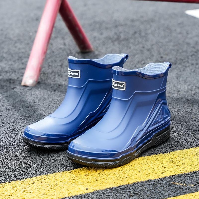 Pantofi de ploaie bărbați tub mediu cizme de ploaie tub scurt pantofi de apă la modă antiderapanți impermeabili tub scurt talpă groasă PVC rezistent la uzură cizme de lucru pentru apă