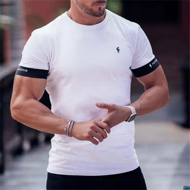 Maglietta Fitness Uomo Bodybuilding Maglietta Allenamento Top Abbigliamento Estivo Maglietta Palestra Uomo Maglietta Manica Corta Maglietta Casual Slim