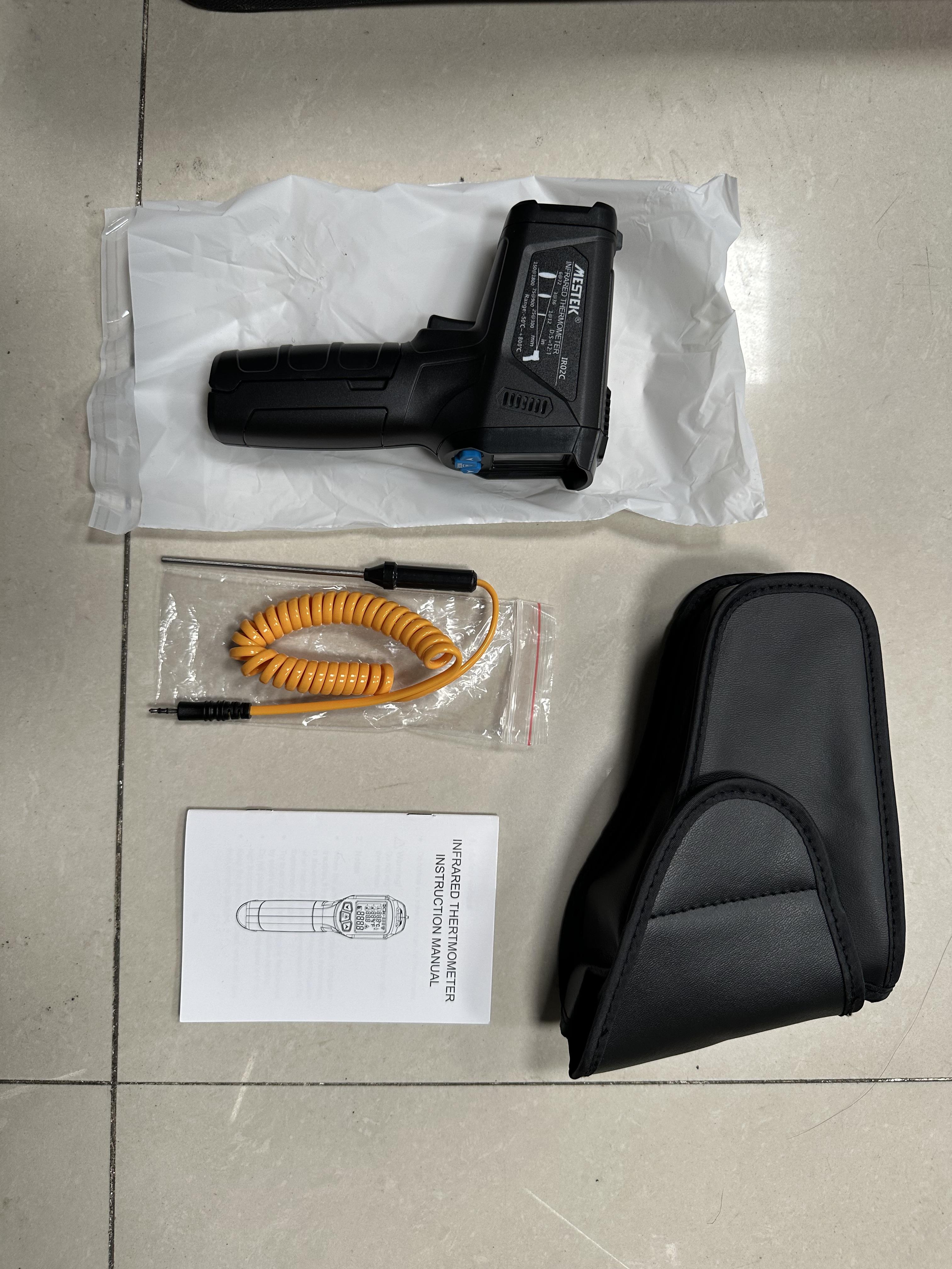 

Инфракрасный термометр MESTEK, бесконтактный цифровой ручной тестер температуры с цветным ЖК-дисплеем чёрный