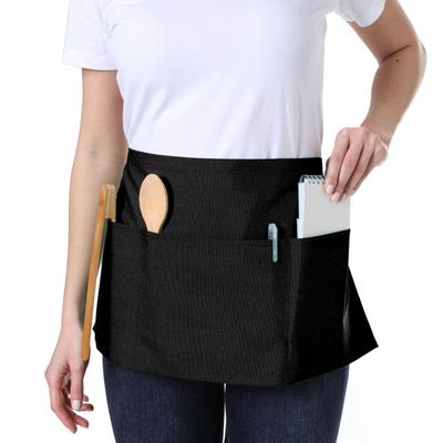 Grembiule da vita con 3 tasche Resistente all'acqua 1 confezione Grembiule da cameriera in cotone