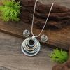 New Enamel Color Hollow Ring Stud Earrings Pendant Set Women's Fashion Simple Ring Necklace Set