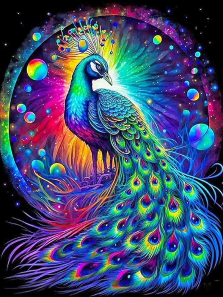 

5D Полная Алмазная Картина Новое поступление Дракон Павлин Картина Diy Мозаика Вышивка Крестом Животное Павлин Вышивка2024 Full Round 20x30CM