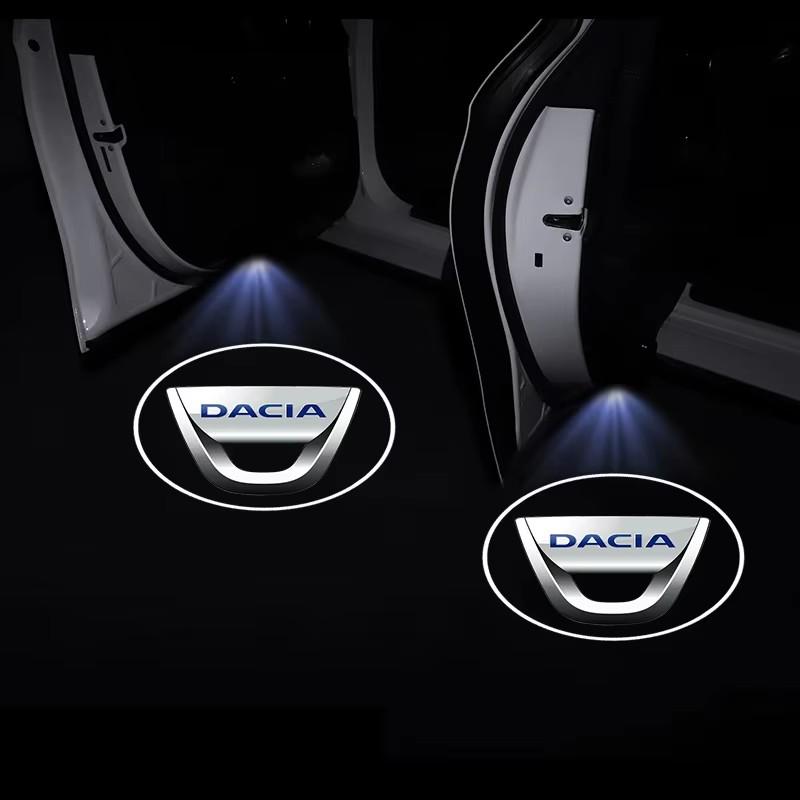 2Pcs HD Car Door Welcome Light Led Projector Lamp Accessories For Dacia Bigster Spring Duster Sandero Jogger Dokker Lodgy