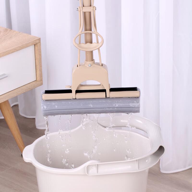 Meiliya Hand-Press Sponge Mop with Bucket and Wringer
