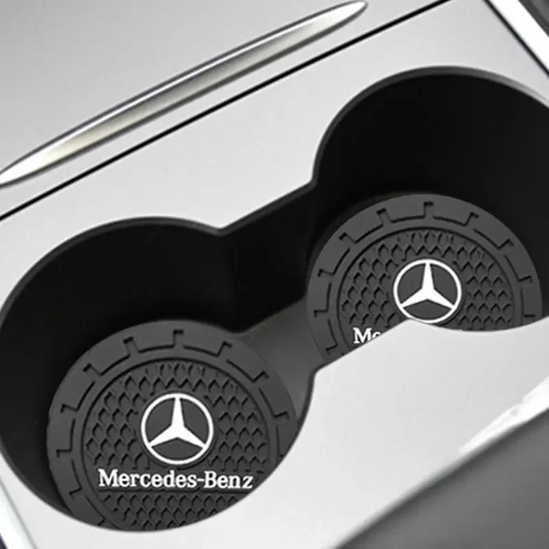 Samochodowa antypoślizgowa silikonowa podstawka pod kubek Wodoodporna mata pod kubek na wodę do Mercedes Benz E S C A B Klasa GLE GLS GLC CLA GLA GLK GLB W204 W205