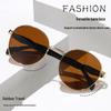 Trendy Korean Style Retro Round Frame Sunglasses for Men and Women - High-End Anti-UV Protection