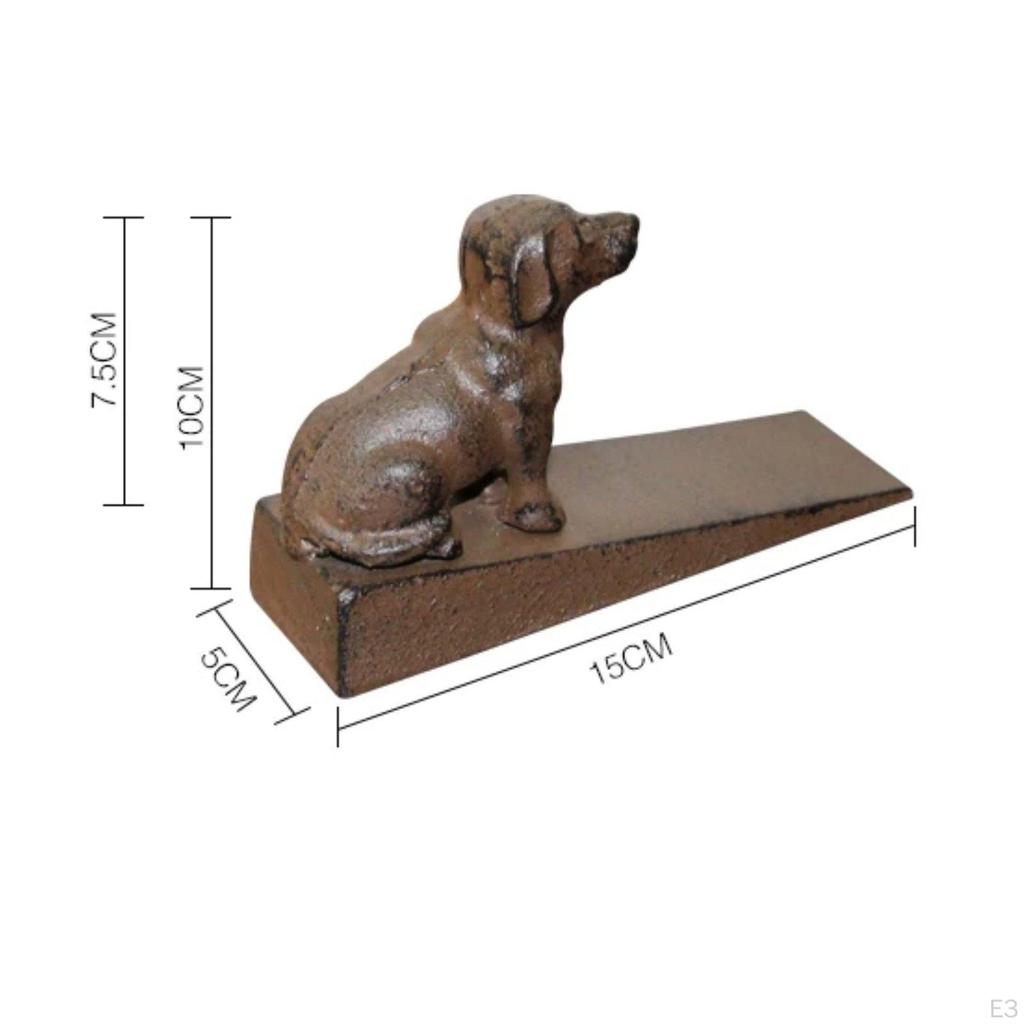 Iron Cartoon Door Stop No Animal AntiCollision for Indoor Bronze Puppy Solid Plug