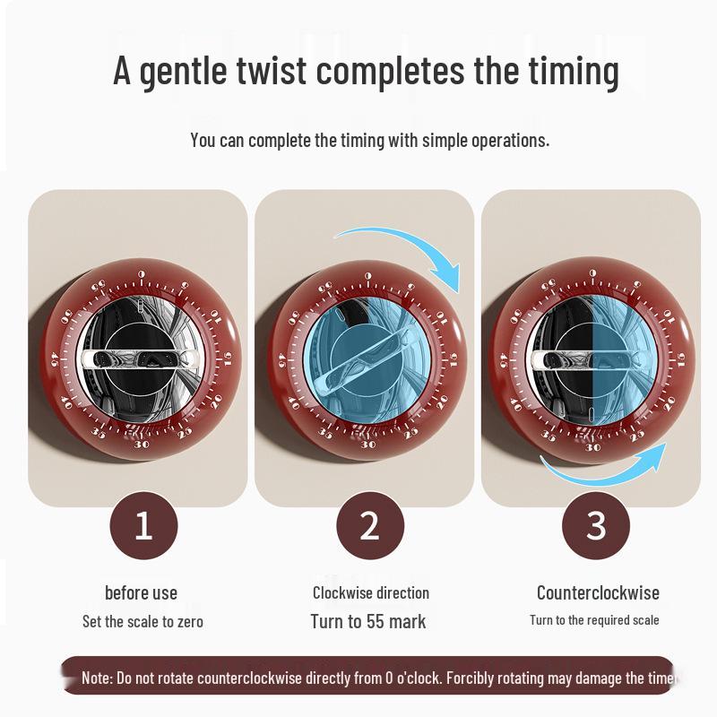 Magnetic Kitchen Timer: Mechanical Alarm Clock for Student Time Management and Cooking Reminders