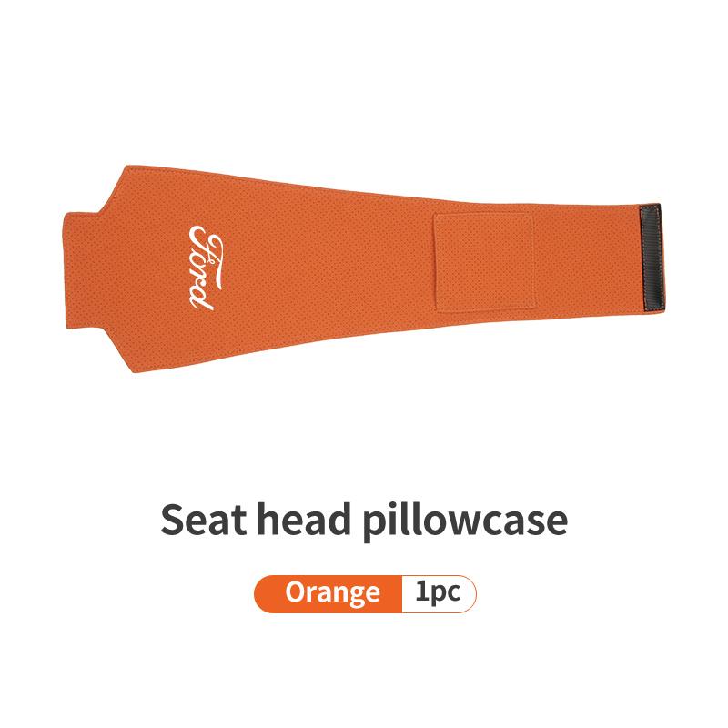 Car Headrest Pillowcase Suede Leather Perforated Design Anti Scratch For Ford Fiesta Ranger Mondeo Escape Ecosport Fusion