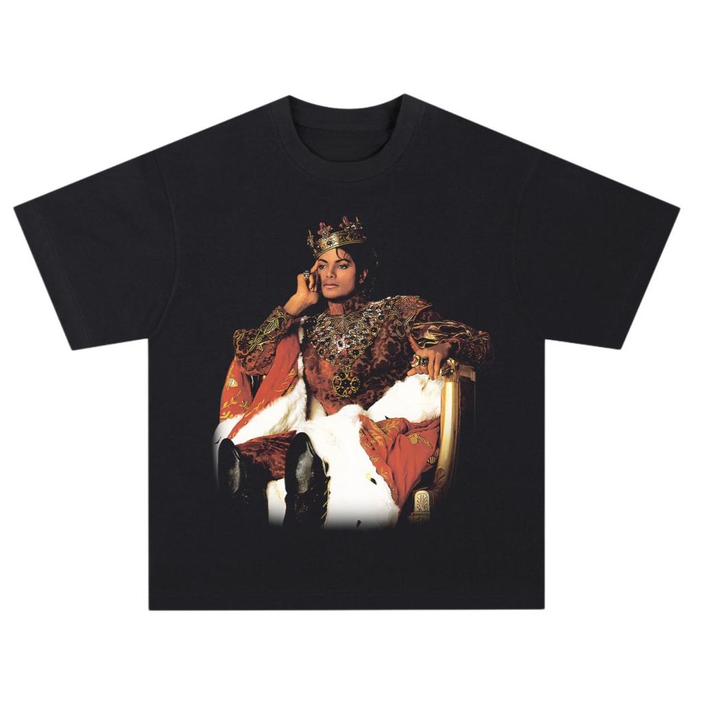 2026 Summer Michael Jackson Portrait Print Short-Sleeved Retro T-Shirt High-end Luxury Unisex Style Both of Men and Women