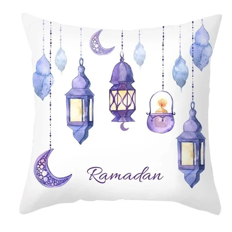 Eid Mubarak Pillowcase Moon Star Lantern Pillowcase Decoration