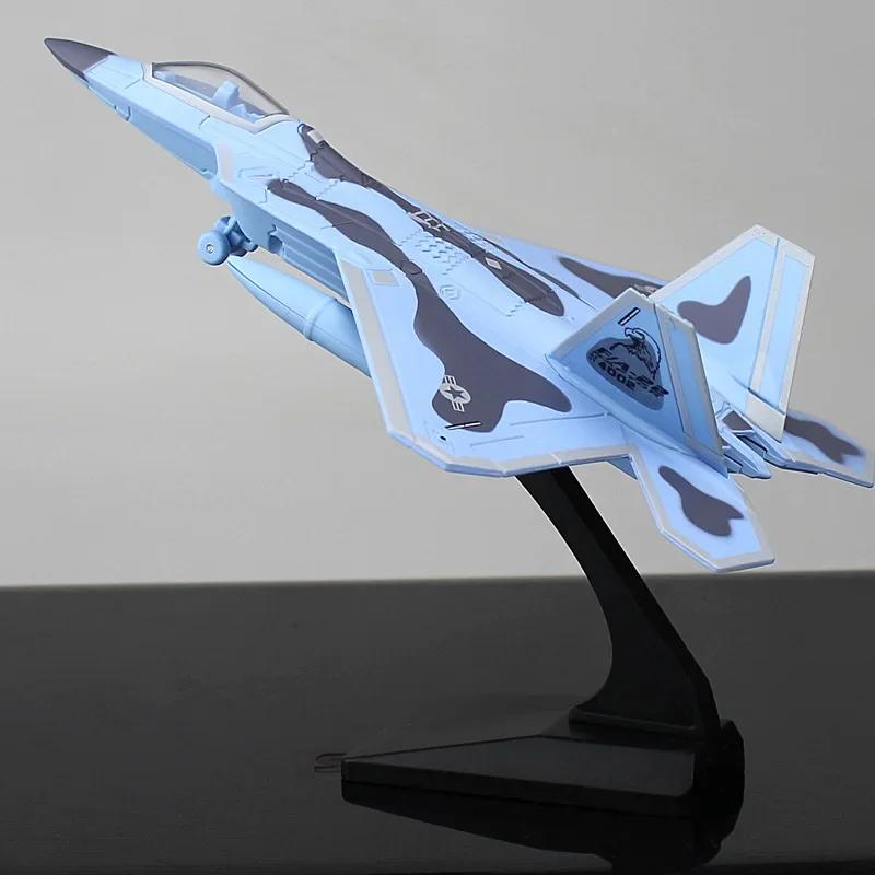 F22 Model Alloy Fighter Aircraft Military Aircraft Model Decoration Toy Gifts with Sound and Light