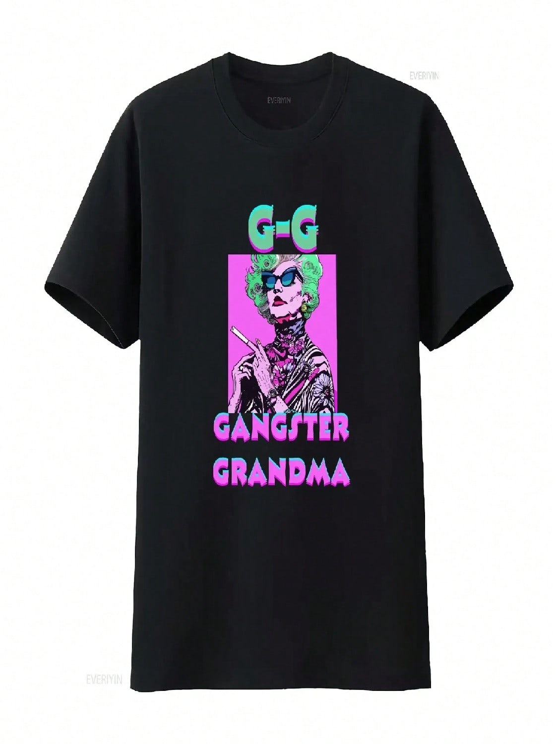 Stylish Funny Grandma T Shirt Gangster Gift For Grandmother Hilarious Tee Cool Women Vintage Washed Graphic Slightly S разноцветный