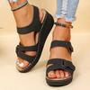 Fashion Classics Red Hook Loop Women Wedges Sandals PU Women's Thick Platform Sandalias Summer Lightweight Comfort Beach Shoes