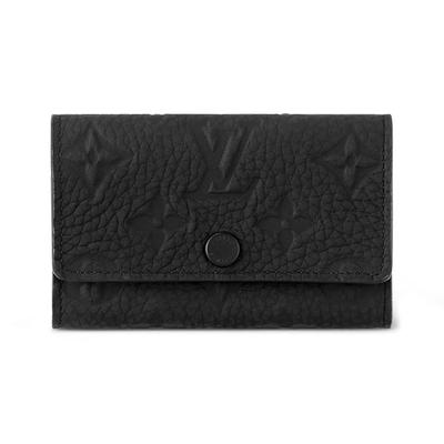 Leather With Cow Leather Trim Key Pouch Men's Black M82604