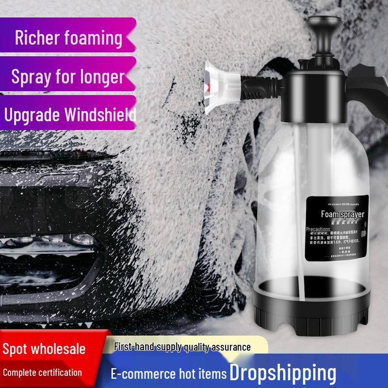 2L Handheld Foam Car Wash Sprayer with Pressure Relief Valve
