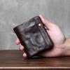 Herren Geldbörse Bifold aus echtem Leder, pflanzlich gegerbtes Rindsleder, leichter Luxus Geldklammer