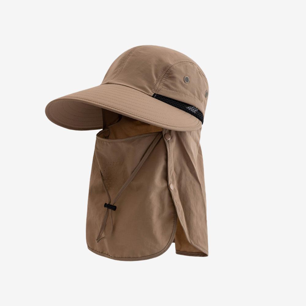 Custom Unisex Upf50+ Uv Protection Sun Hat Detachable Full Face Neck Flap Wide Brim Breathable Mesh Outdoor Fishing Hiking Hat