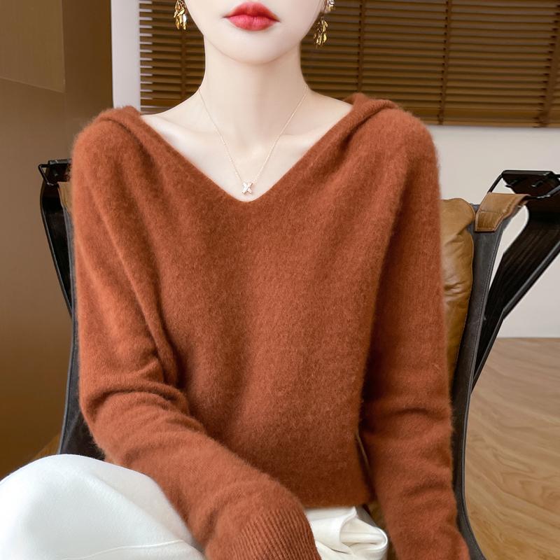 Women's Cashmere Sweater Qinghe Cashmere 30% Cashmere 70% Wool Autumn and Winter Pullover Warm and Fashionable