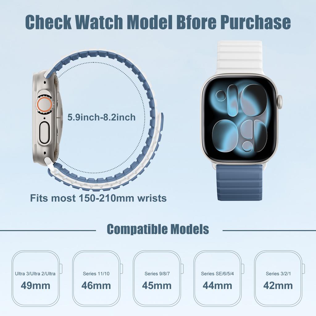 Strap for Apple Watch Ultra 3 Band 49mm 46mm 45mm 44mm 42mm Magnetic Silicone Bracelet Correa iWatch Series 11 10 9 8 7 6 5 Se 3