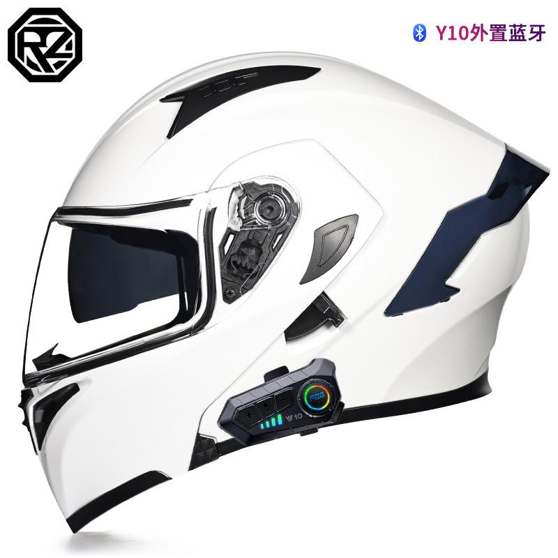Orz Men's And Women's Electric Motorcycle Helmets Personalized Bluetooth Full Helmet Electric Scooter Motorcycle Four Seasons Warm Helmet