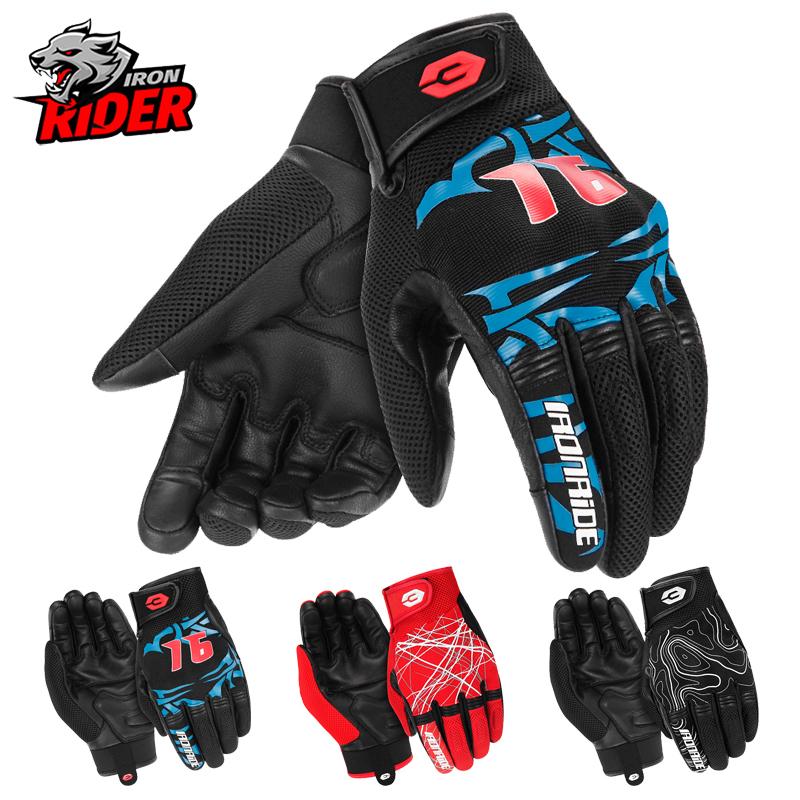 Gants de Moto Motocross Course de Moto Antidérapants Écran Tactile Gants à Doigts Entiers Été Respirants et Anti-Chute