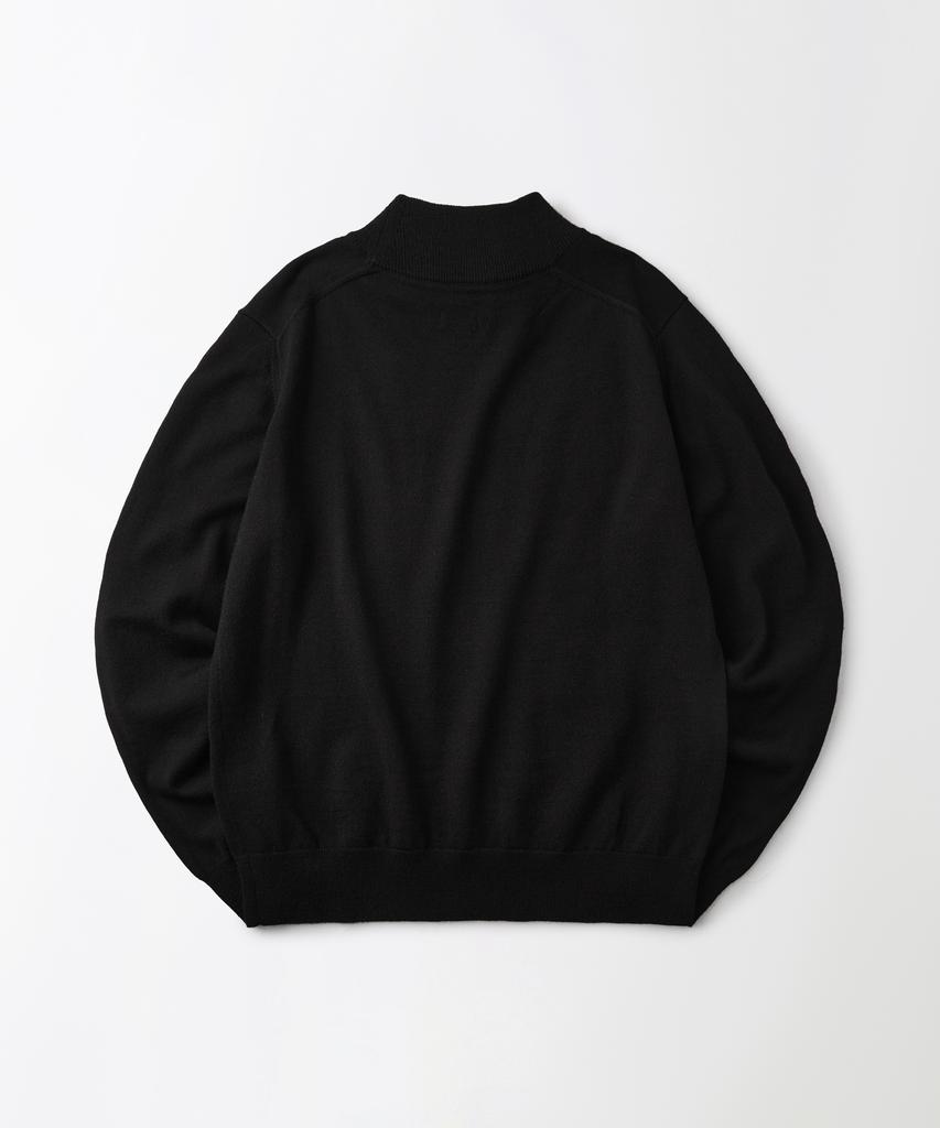OUTSTANDING Soft Yarn Mock Neck Knit Sweater_Black