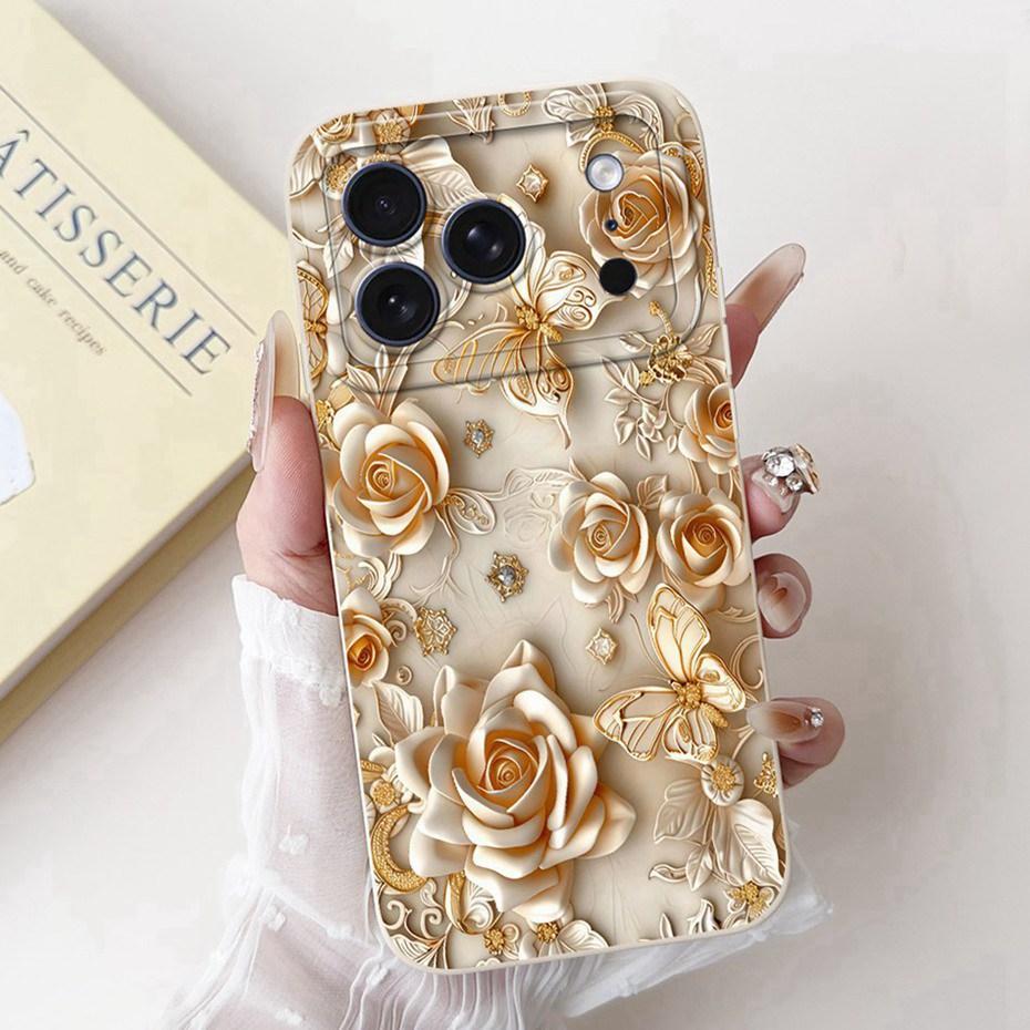 Beautiful Floral Phone Case For iPhone 17 Pro Max 17 Air Soft Silicone Shockproof Cases For iPhone17 17Pro 17Air Cover Bumpers