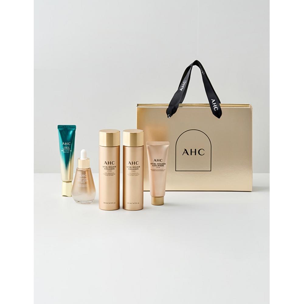 Ahc Vital Golden Collagen Youth Total Care Gift Set  + Free Shopping Bag