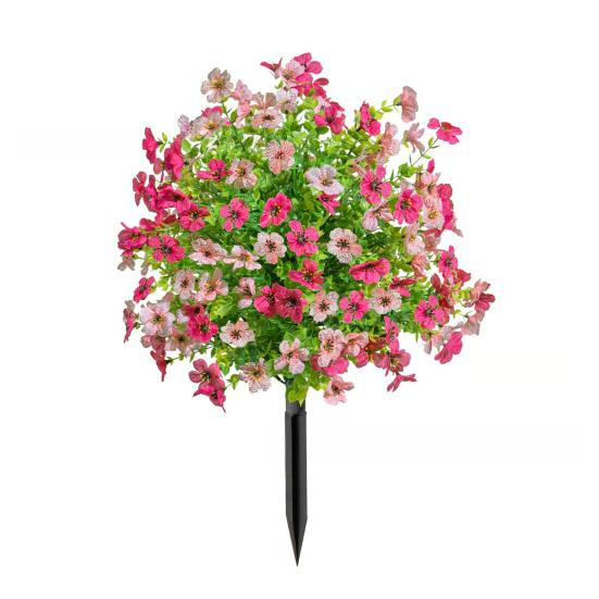 

UV Resistant Artificial Violet Topiary Bushes with Stakes Spring Summer Faux Violet Shrubs Outdoor Fake Plants Ball Tree for Garden Porch Window Box 1pc