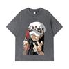 275 GSM Washed T-shirts 100% Cotton One Piece V63 Law Print Unisex Heavy Cotton T Shirt