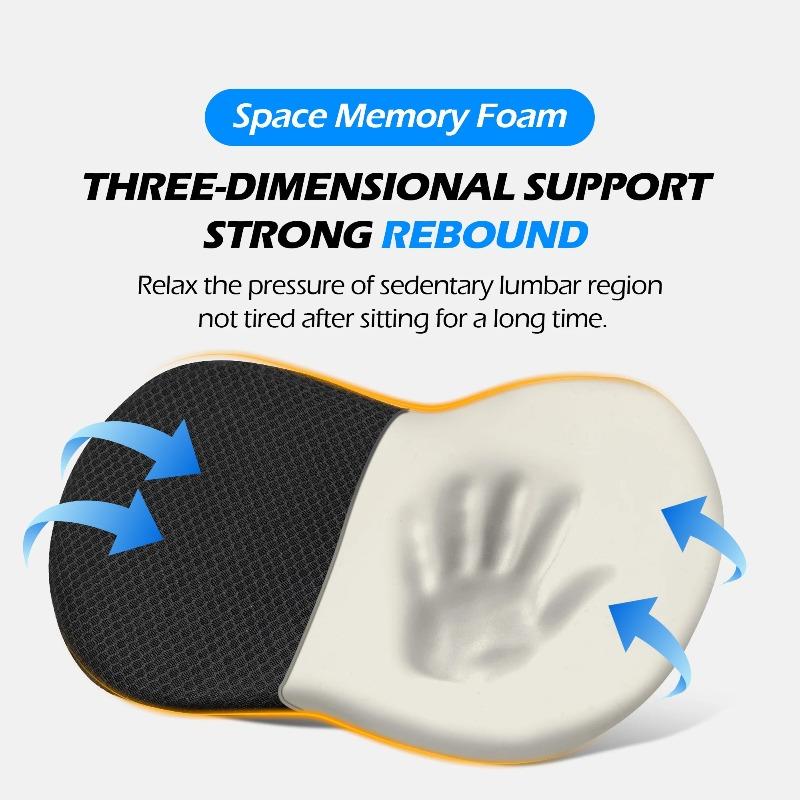 Memory Foam Wedge Seat Cushion for Car & Truck Driver, Ergonomic Pain Relief Pad for Sciatica, Tailbone & Back Support, Black