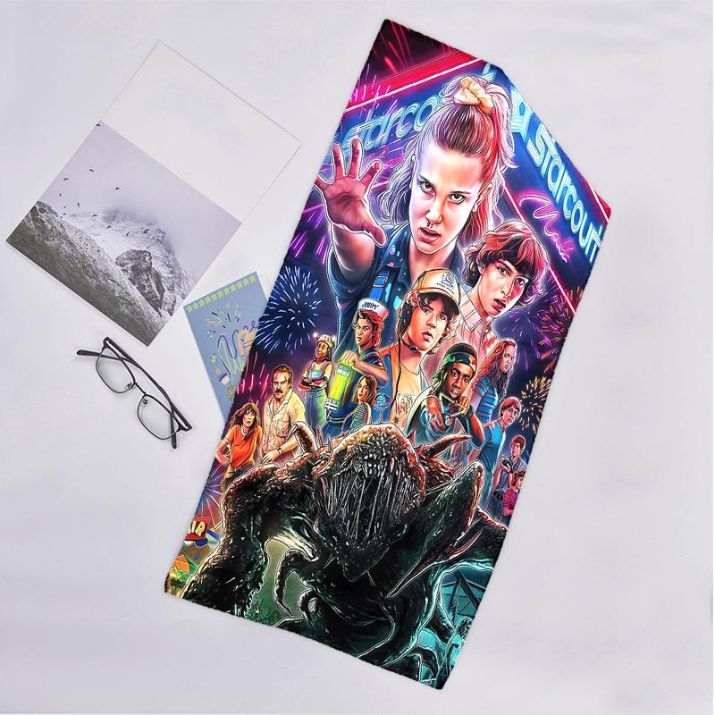 Stranger Things Fashion Beach Towel: Ideal for Summer Adventures Soft, Absorbent and Quick Drying Suitable for Swimming and Bathing