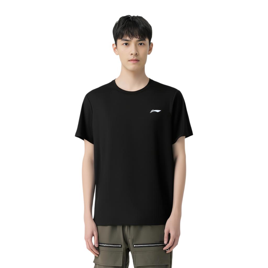 Li-Ning Fashionable Versatile Skin-Friendly Comfortable Short Sleeve T-Shirt Men Tops Black ATSW833-1