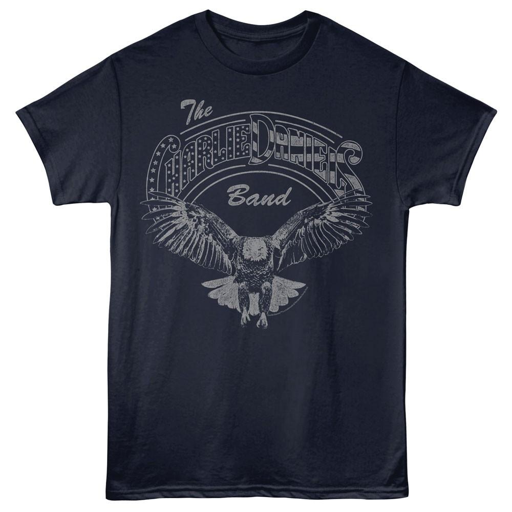 The Charlie Daniels Band Logo Stars Stripes American Eagle Men T Shirt XXL