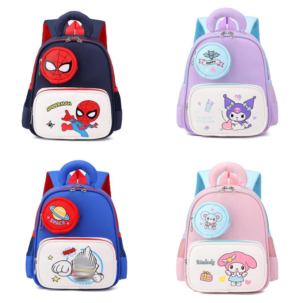 Zaino Scolastico per Bambini Melody Kuromi Spider Man Con Tessuto Oxford Traspirante