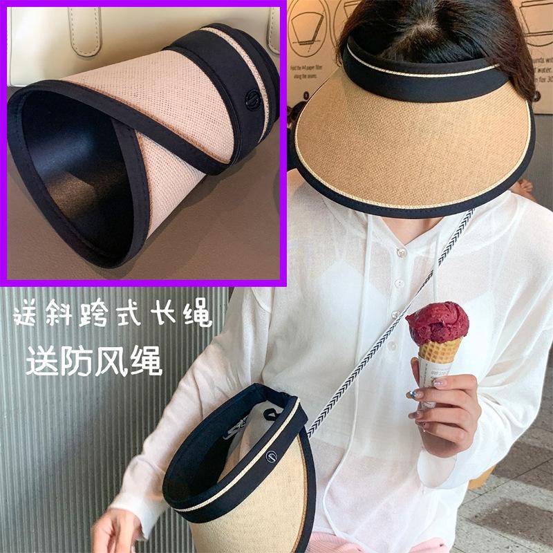 Outdoor Sun Protection Hat Sun Hat Summer Sky Straw Hat Anti-uv Headband Sun Hat Cycling Empty Top Hat for Women