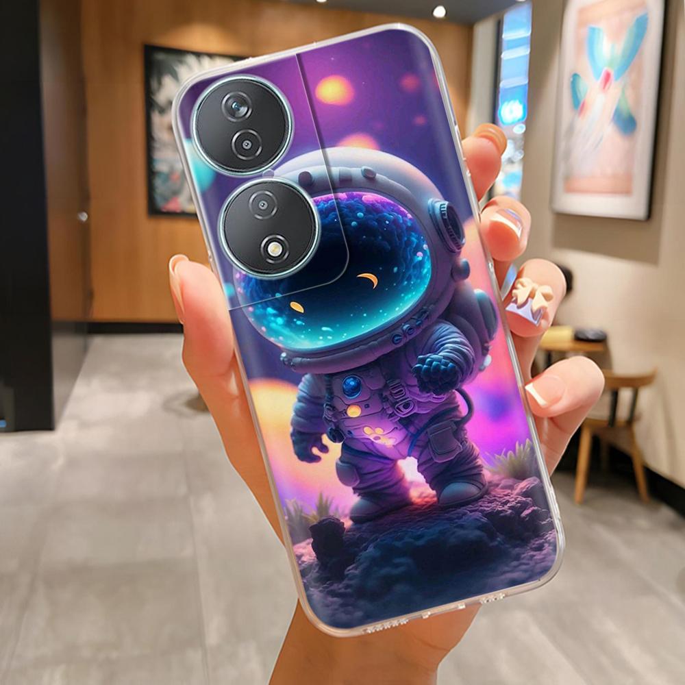 Für Honor 90 Smartphone Hülle Niedlicher Panda Weiche Silikonhülle Für Honor 90Smart CLK-NX1 Mode Transparente Abdeckung Coque Fundas