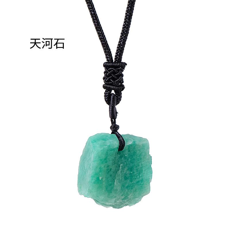 Natural Crystal Rough Stone Pendant Powder Crystal Purple Water Citrine Rough Stone Necklace Jewelry Pendant Fashion